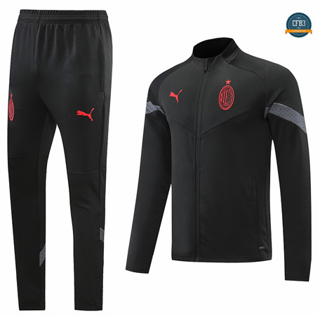 Cfb3 Camiseta Chaqueta Chándal AC Milan Equipación Negro 2022/2023 C262