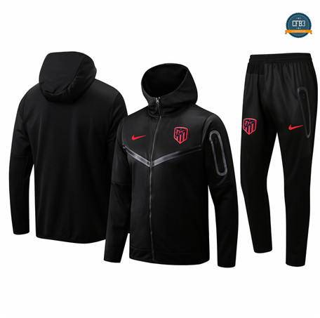 Cfb3 Camiseta Chaqueta Chándal Atletico Madrid Equipación Sombrero Negro 2022/2023 C068