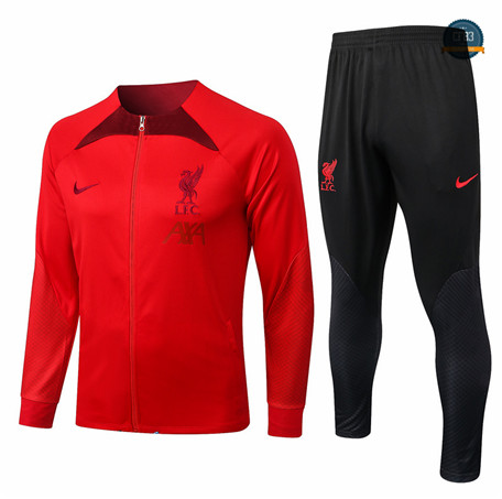 Cfb3 Camiseta Chaqueta Chándal Liverpool Equipación Rojo/Negro 2022/2023 C203