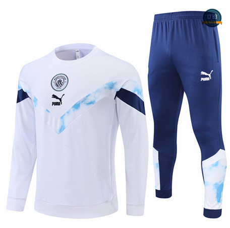 Cfb3 Camiseta Chándal Manchester City Equipación Blanco/Azul Profundo 2022/2023 C228