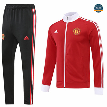 Cfb3 Camiseta Chaqueta Chándal Manchester United Equipación Rojo/Negro 2022/2023 C247