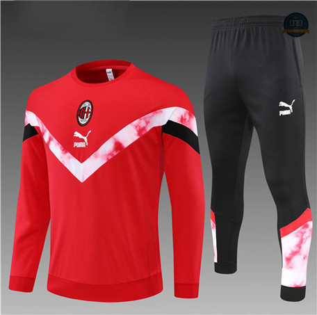 Cfb3 Camiseta Chándal Niños AC Milan Equipación Rojo/Negro 2022/2023 C358