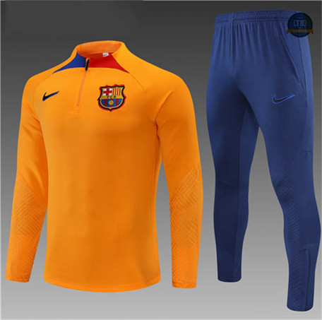 Cfb3 Camiseta Chándal Niños Barcelona Equipación Naranja/Azul 2022/2023 C299