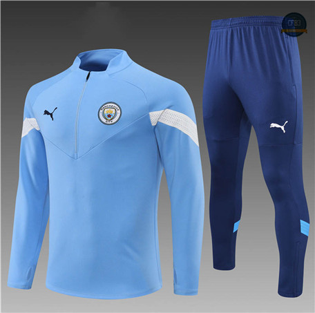 Cfb3 Camiseta Chándal Niños Manchester City Equipación Azul 2022/2023 C345