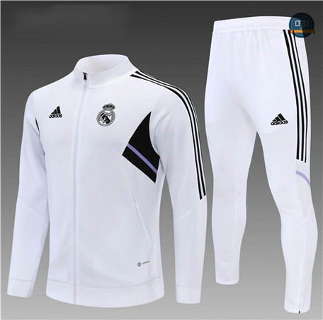 Cfb3 Camiseta Chaqueta Chándal Niños Real Madrid Equipación Blanco 2022/2023 C302