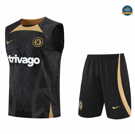 Cfb3 Camiseta Chelsea Chaleco Pantalones Equipación Negro 2022/2023 C531