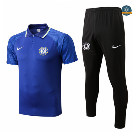 Cfb3 Camiseta polo Chelsea + Pantalones Equipación Azul/Negro 2022/2023 C542