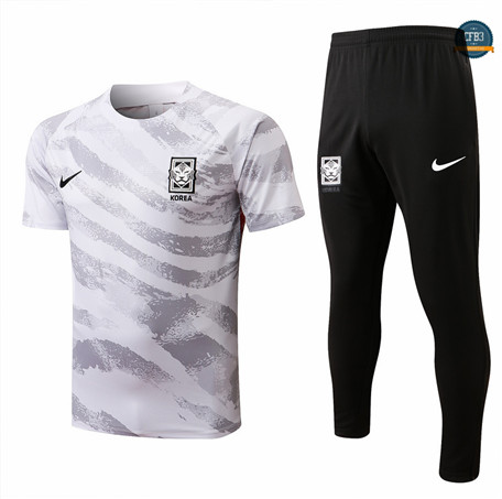 Cfb3 Camiseta Corea + Pantalones Equipación Blanco/Gris/Negro 2022/2023 C499