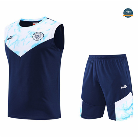 Cfb3 Camiseta Manchester City Chaleco Pantalones Equipación Azul Profundo 2022/2023 C560