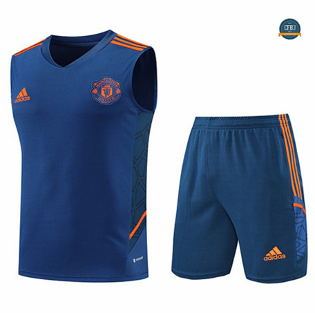 Cfb3 Camiseta Manchester United Chaleco Pantalones Equipación Azul 2022/2023 C568
