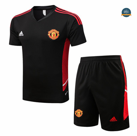 Cfb3 Camiseta Manchester United + Pantalones Equipación Negro 2022/2023 C571