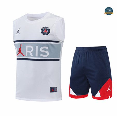 Cfb3 Camiseta Paris Paris Saint Germain Chaleco Pantalones Equipación Blanco/Azul Profundo 2022/2023 C463