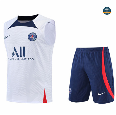 Cfb3 Camiseta Paris Paris Saint Germain Chaleco Pantalones Equipación Blanco/Azul 2022/2023 C471