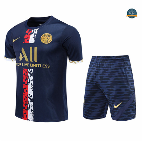 Cfb3 Camiseta Paris Paris Saint Germain + Pantalones Equipación Rojo/Azul 2022/2023 C487