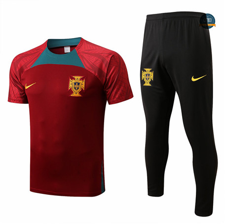 Cfb3 Camiseta Portugal + Pantalones Equipación Rojo/Negro 2022/2023 C518