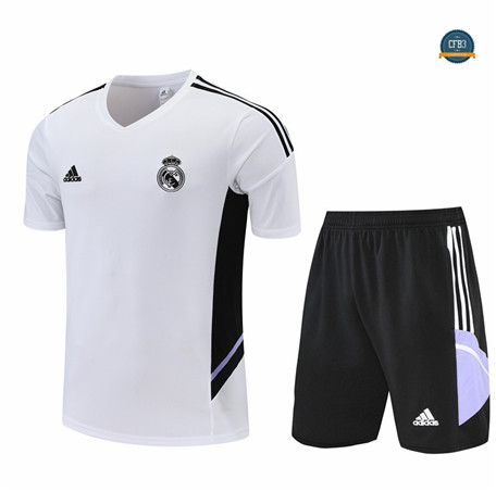 Cfb3 Camiseta Real Madrid + Pantalones Equipación Blanco/Negro 2022/2023 C439