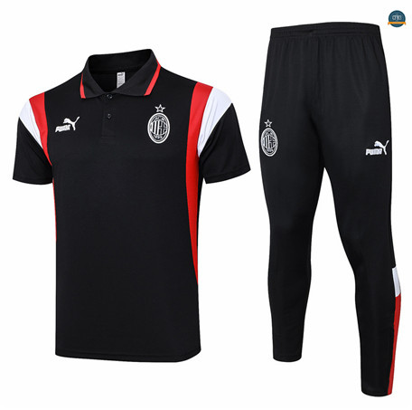 Venta Cfb3 Camiseta Entrenamiento AC Milan + Pantalones Equipación Negro 2023/2024