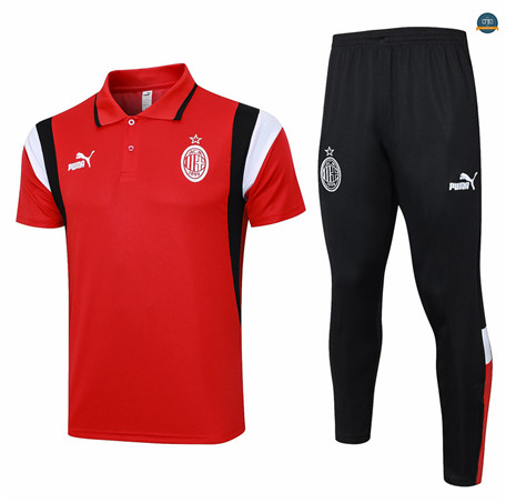 Comprar Cfb3 Camiseta Entrenamiento AC Milan + Pantalones Equipación Rojo 2023/2024