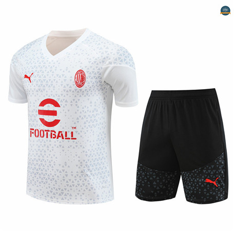 Venta Cfb3 Camiseta Entrenamiento Niño AC Milan + Pantalones Cortos Equipación Blanco 2023/2024