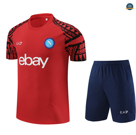 Diseñar Cfb3 Camiseta Entrenamiento Napoli + Pantalones Cortos Equipación Rojo 2023/2024