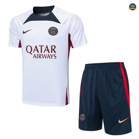 Nuevas Cfb3 Camiseta Entrenamiento Paris Paris Saint Germain + Pantalones Cortos Equipación Blanco 2023/2024
