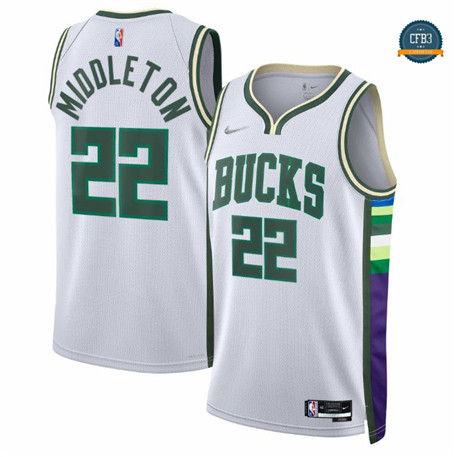 Nuevas Cfb3 Camiseta Khris Middleton, Milwaukee Bucks 2021/22 - Edición de la ciudad