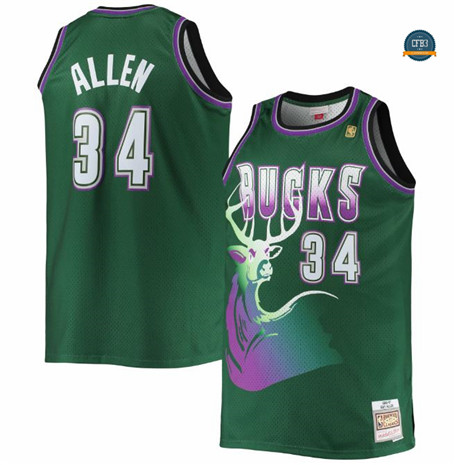 Tailandia Cfb3 Camiseta Ray Allen, Milwaukee Bucks - Clásicos de madera dura