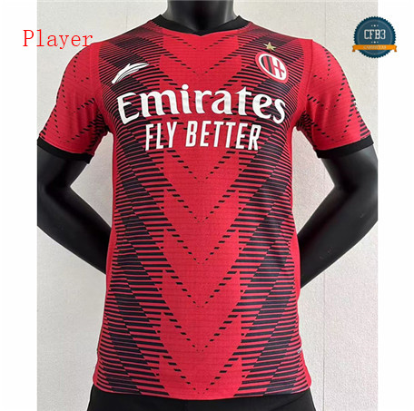 Nuevas Cfb3 Camiseta AC Milan Player Equipación Rojo/Negro 2023/2024