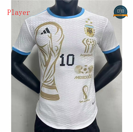 Nuevas Cfb3 Camiseta Argentina Player Equipación 3 estrellas Especial Blanco 2022/2023