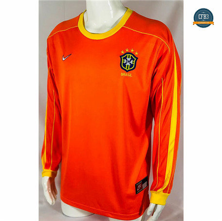 Cfb3 Camiseta Retro 1998 Brasil Equipación Portero Manga larga Vert