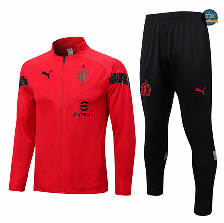 Crear Cfb3 Camiseta Chaqueta Chándal AC Milan Equipación Rojo 2022/2023