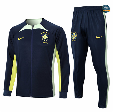 Diseñar Cfb3 Camiseta Chaqueta Chándal Brasil Equipación Azul 2023/2024