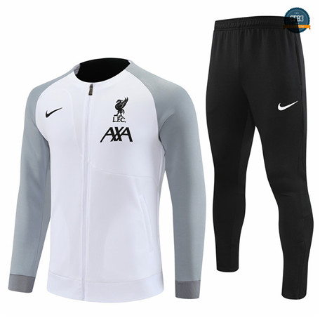 Diseñar Cfb3 Camiseta Chaqueta Chándal Liverpool Equipación Blanco 2022/2023