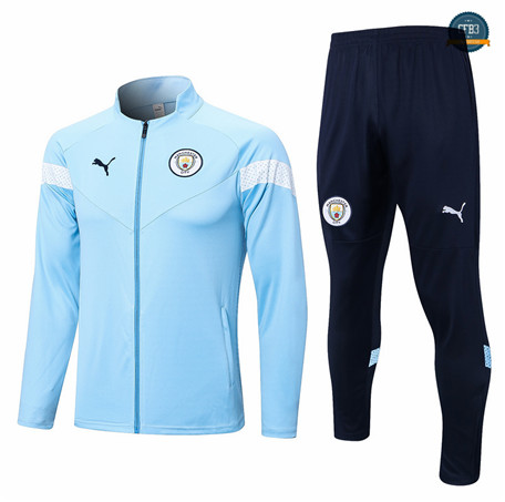 Comprar Cfb3 Camiseta Chaqueta Chándal Manchester City Equipación Azul 2022/2023