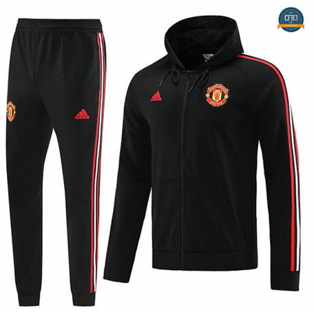 Comprar Cfb3 Camiseta Chaqueta Chándal Manchester United Equipación Sombrero Negro 2022/2023