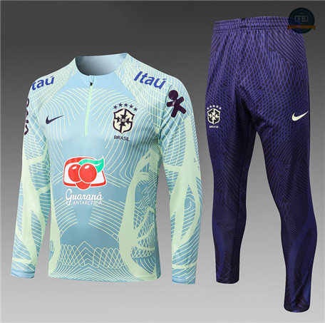 Diseñar Cfb3 Camiseta Chándal Niño Brasil Equipación Azul 2022/2023