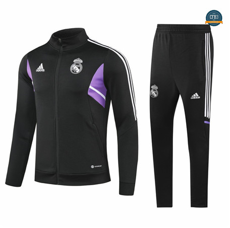 Diseñar Cfb3 Camiseta Chaqueta Chándal Real Madrid Equipación Negro 2022/2023