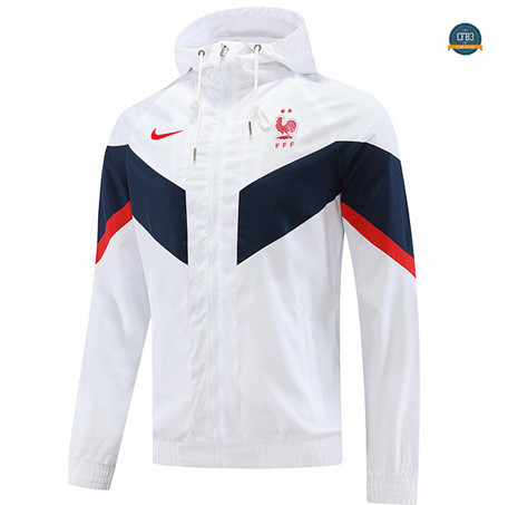 Diseñar Cfb3 Camiseta Chaqueta Rompevientos Francia Equipación Blanco 2022/2023