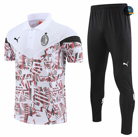Comprar Cfb3 Camiseta Entrenamiento AC Milan + Pantalones Equipación Blanco 2022/2023