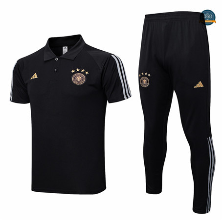 Nuevas Cfb3 Camiseta Entrenamiento Alemania Polo + Pantalones Equipación Negro 2022/2023