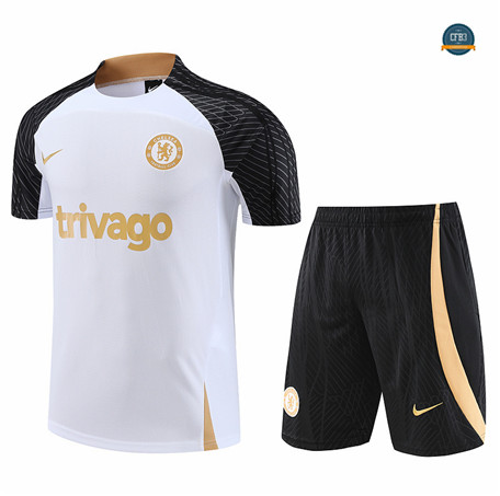 Comprar Cfb3 Camiseta Entrenamiento Chelsea + Pantalones Equipación Blanco 2023/2024