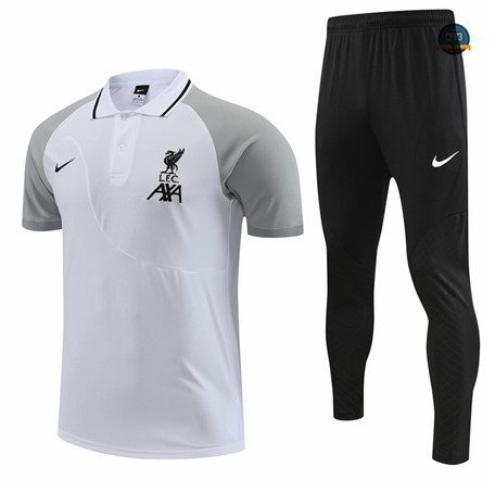 Venta Cfb3 Camiseta Entrenamiento Liverpool + Pantalones Equipación Blanco 2022/2023