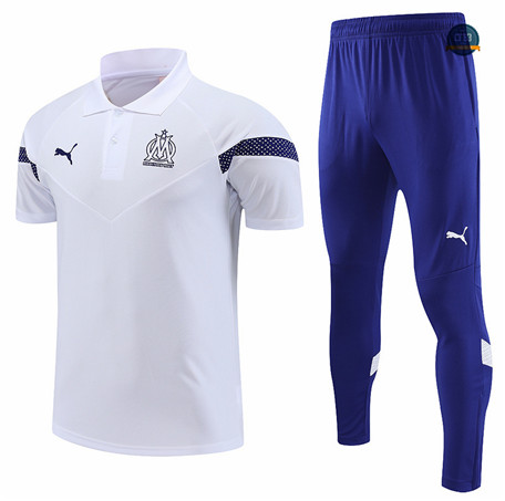 Comprar Cfb3 Camiseta Entrenamiento Marsella polo + Pantalones Equipación Blanco 2022/2023