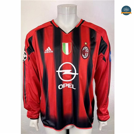 Venta Cfb3 Camiseta Retro 04-05 AC Milan 1ª Equipación Manga Larga