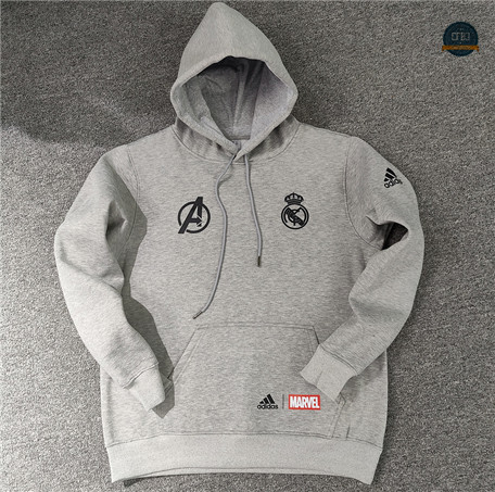 Crear Cfb3 Camiseta Sudadera con Capucha Real Madrid Equipación Gris 2022/2023