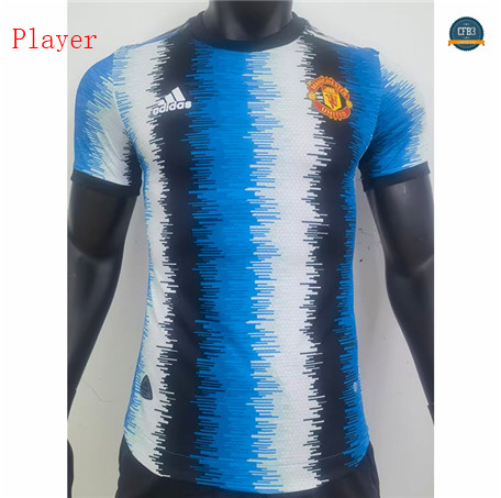 Cfb3 Camiseta Manchester United Player Entrenamiento Azul/Blanco 2023/2024