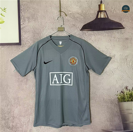 Nuevas Cfb3 Camiseta Retro 2007-08 Manchester United Equipación Portero Gris