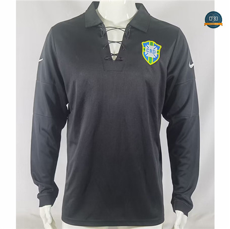 Cfb3 Camiseta Retro 2004 Brasil Equipación Manga larga Negro