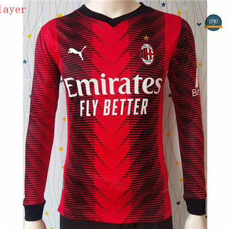 Cfb3 Camiseta AC Milan Player Primera Equipación Manga Larga 2023/2024