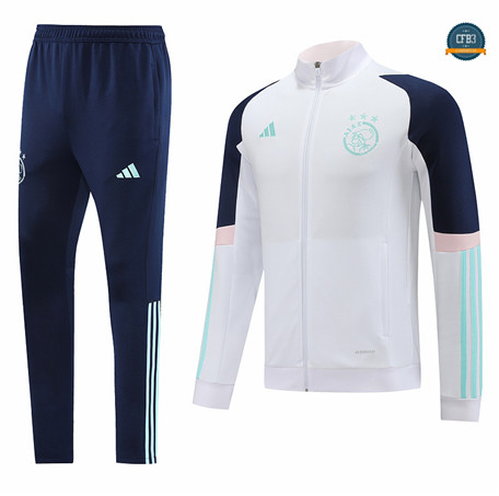 Diseñar Cfb3 Chaqueta Chándal AFC Ajax Equipación Blanco 2023/2024 baratas